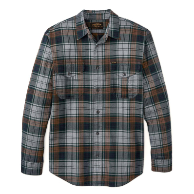 Filson Lightweight Alaskan Guide Shirt Gray/Navy/Multi Plaid front