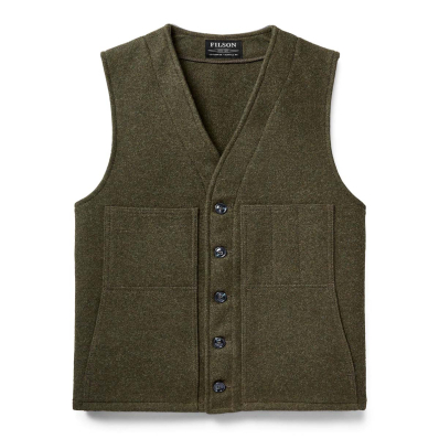 Filson Mackinaw Wool Vest Forest Green front