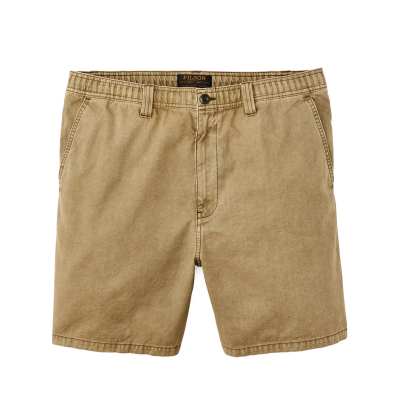 Filson Oakville Canvas Shorts Slate Olive front