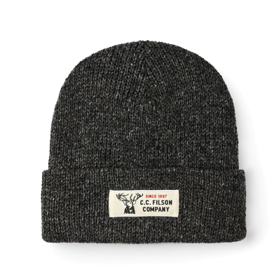 Filson Lined Ragg Wool Beanie Charcoal Black front