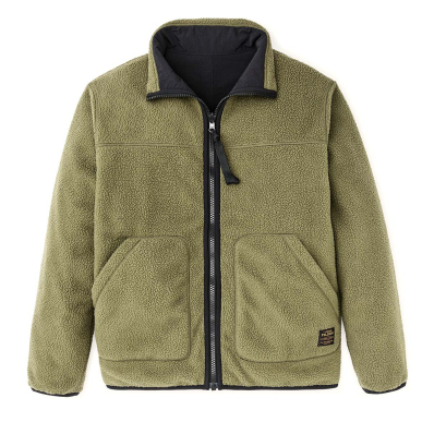 Filson Reversible Pile Fleece Jacket Dark Olive Drab front