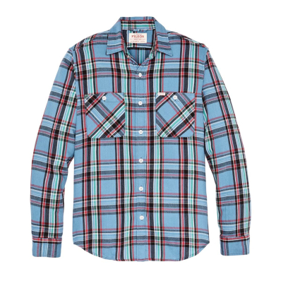 Filson The Rangeland Flannel Shirt Light Blue/Red Plaid front
