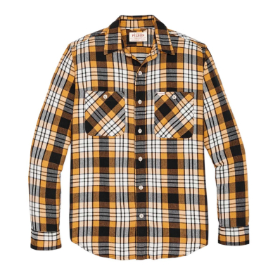 Filson The Rangeland Flannel Shirt Yellow/Faded Black Plaid front