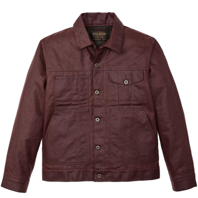 Filson Tin Cloth Short Lined Cruiser Jacket Fired Brick front