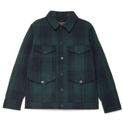 Filson Wool Journeyman Jacket Blue/Green Check Crafted from a warm, durable wool blend