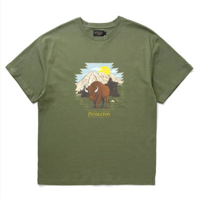 Pendleton Buffalo T-Shirt Olive front