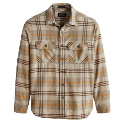 Pendleton Burnside Flannel Shirt Tan/Brown/Grey