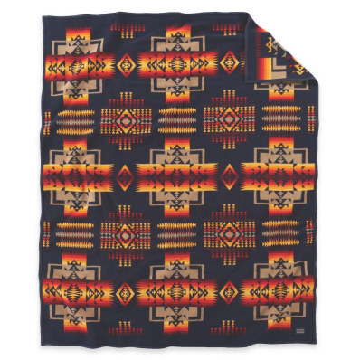 Pendleton Chief Joseph Jacquard Blanket Robe Indigo front Size: 163x203 cm