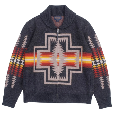 Pendleton Harding Zip Lambswool Cardigan Oxford - Frontside