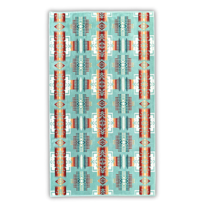 Pendleton Oversized Jacquard Spa Towel Chief Joseph Aqua