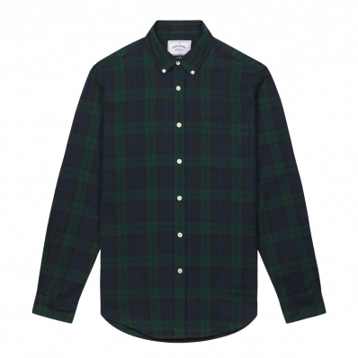 Portuguese Flannel Bonfim Button-Down Collar Checked Cotton-Flannel Shirt front