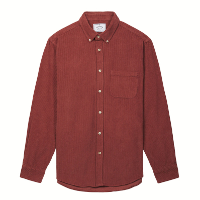 Portuguese Flannel Lobo Cotton-Corduroy Shirt Bordeaux front