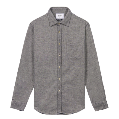 Portuguese Flannel Teca Cotton-Flannel Shirt Light Grey front