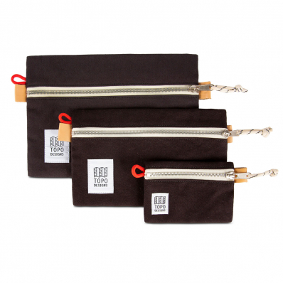 Topo Designs Accessory Bags Canvas Black Set of 3