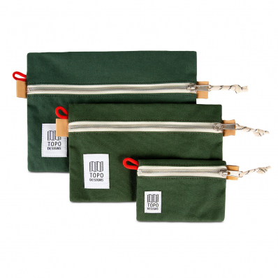 Topo Designs Accessory Bags Canvas Forest Set of 3
