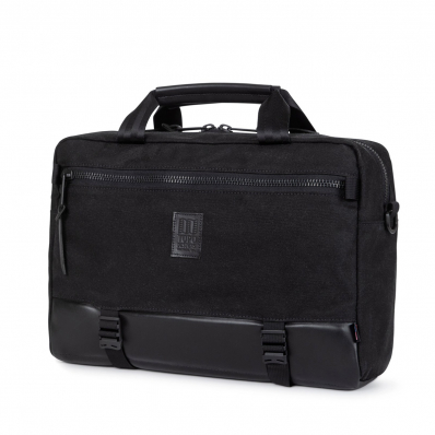  Topo Designs Commuter Briefcase Heritage Black Canvas/Black Leather