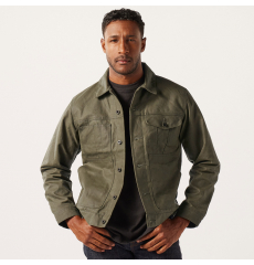 Filson Tin Cloth Short Lined Cruiser Jacket Military Green front
