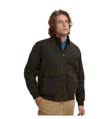 Baracuta G9 Waxed Pocket Jacket Deep Moss front