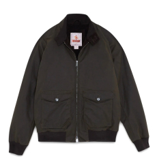 Baracuta G9 Waxed Pocket Jacket Deep Moss front