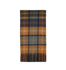 Barbour Brack Patchwork Tartan Scarf Forest/Bronze Brown