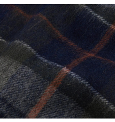 Barbour Brack Patchwork Tartan Scarf Navy/Dark Ginger