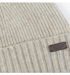 Barbour Carlton Beanie Hat Light Grey - Frontside