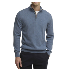 Barbour Cotton Half Zip Knitted Jumper Dusk Blue