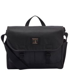 Barbour Field Wax Messenger Bag Black - Frontside