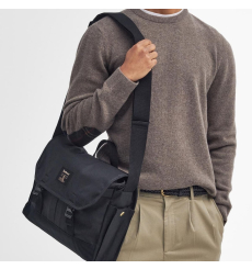 Barbour Field Wax Messenger Bag Black - Frontside