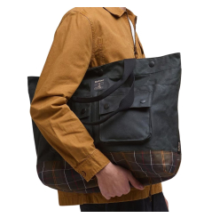 Barbour Field Wax Tote Bag Sage