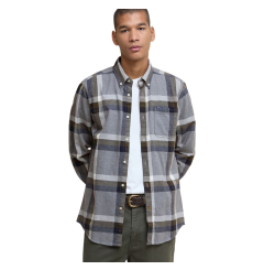 Barbour Folley Tailored Checked Shirt Light Grey Marl