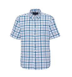 Barbour Glover Short Sleeve Linen Blend Regular Fit Shirt Navy front