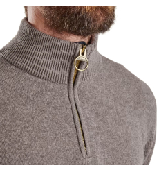 Barbour Holden Half Zip Lambswool Sweater Military Marl