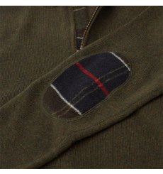 Barbour Holden Half Zip Lambswool Sweater Olive Marl