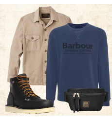 Barbour Larkhill Crew Neck Sweater Navy