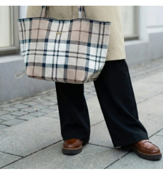 Barbour Layla Tartan Large Tote Bag Rosewood Tartan