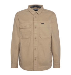 Barbour Lingfield Canvas Overshirt Dark Stone