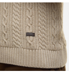 Barbour Lowfen Cable Knit Jumper Stone