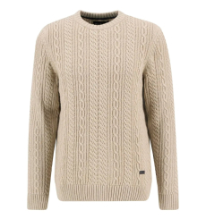 Barbour Lowfen Cable Knit Jumper Stone