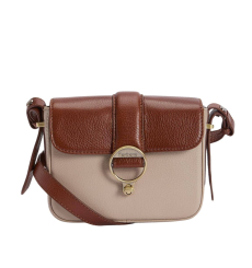 Barbour Mini Rosa Leather Crossbody Bag Pebbled Pink/Brown