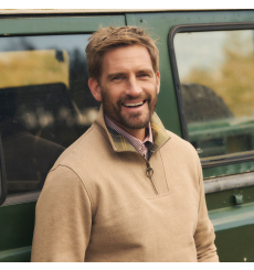Barbour Nelson Half Zip Sweater Stone Marl