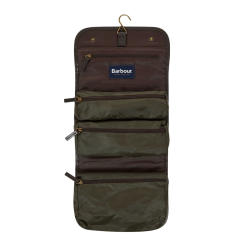 Barbour Wax Hanging Washbag Olive/Beacon