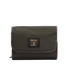Barbour Wax Hanging Washbag Olive/Beacon