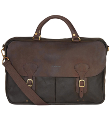 Barbour Wax Leather Briefcase Olive