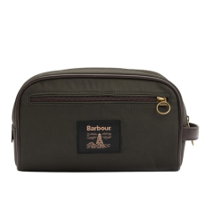 Barbour Wax Washbag Olive/Beacon