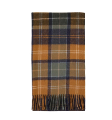 Barbour Brack Patchwork Tartan Scarf Forest/Bronze Brown