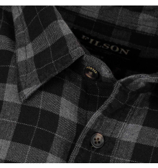Filson Alaskan Guide Shirt Heather Gray/Black Plaid front