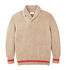 Filson Bristol Shawl Neck Sweater Oatmeal Heather/Flame front