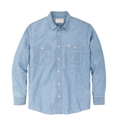 Filson Chambray CPO Shirt Light Indigo Chambray front