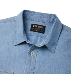 Filson Chambray CPO Shirt Light Indigo Chambray